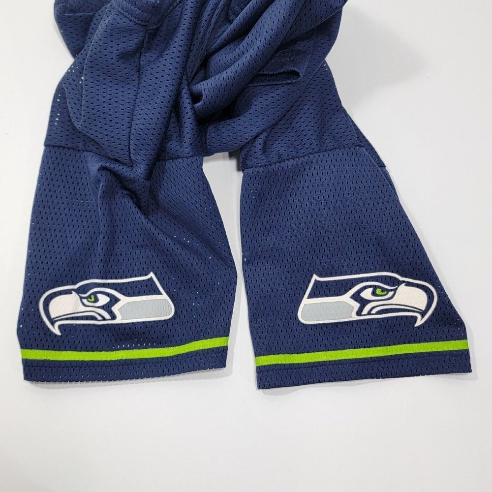 NFL Seattle Seahawks Youth Football Mesh Jersey Size Large Navy Green V Neck - Picture 3 of 8